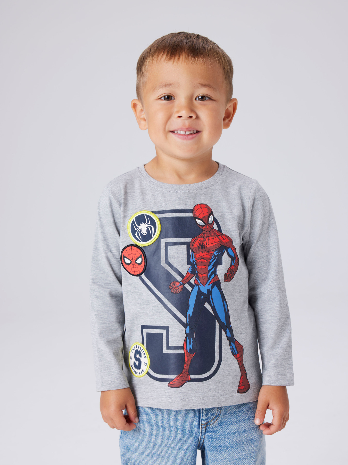 NAME IT Bluse Spider-Man Grey Melange NAME IT Bluse Spider-Man Grey Melange