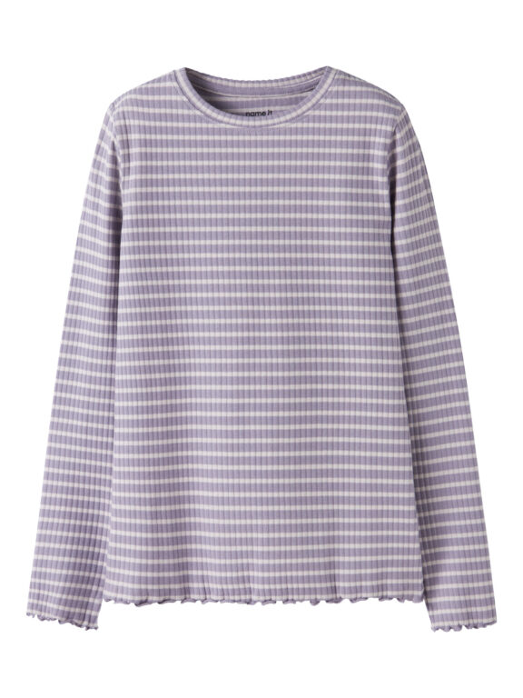 NAME IT Bluse Vemma Lavender Gray Lilac Marble Stripe