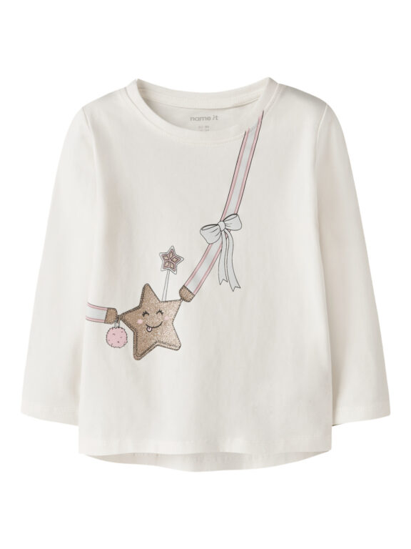 NAME IT Bluse Vix Cloud Dancer Star Bag