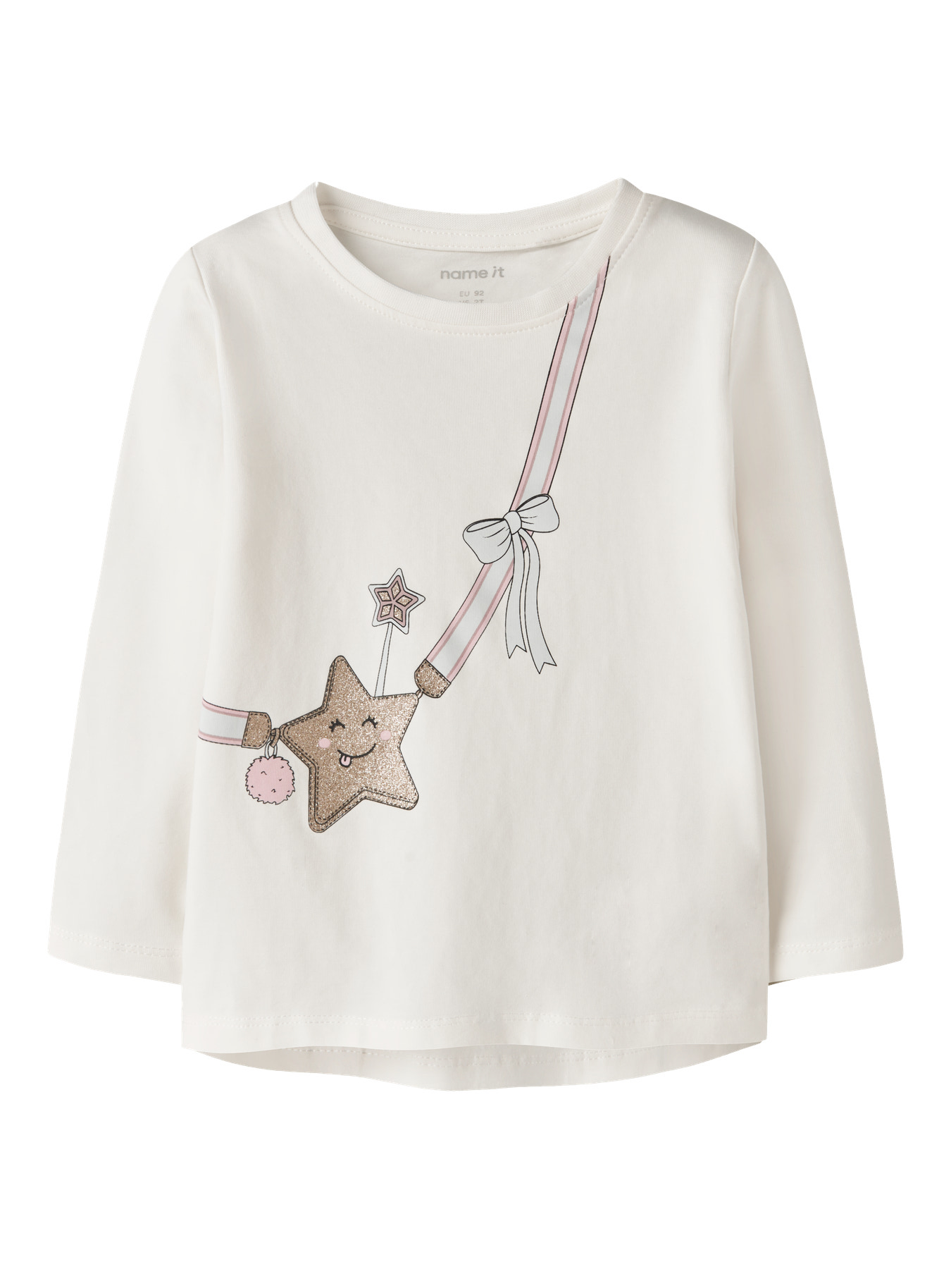 NAME IT Bluse Vix Cloud Dancer Star Bag