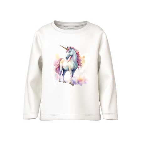 NAME IT Bluse Votea Cloud Dancer Pink Unicorn