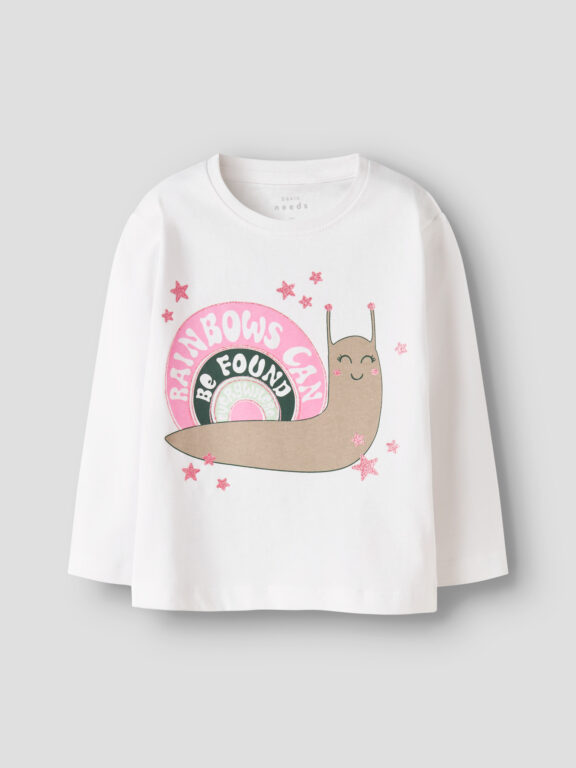 NAME IT Langærmet Bluse Veen Bright White Snail
