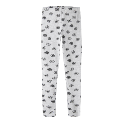 NAME IT Leggings Vivian Light Grey Melange Flowers
