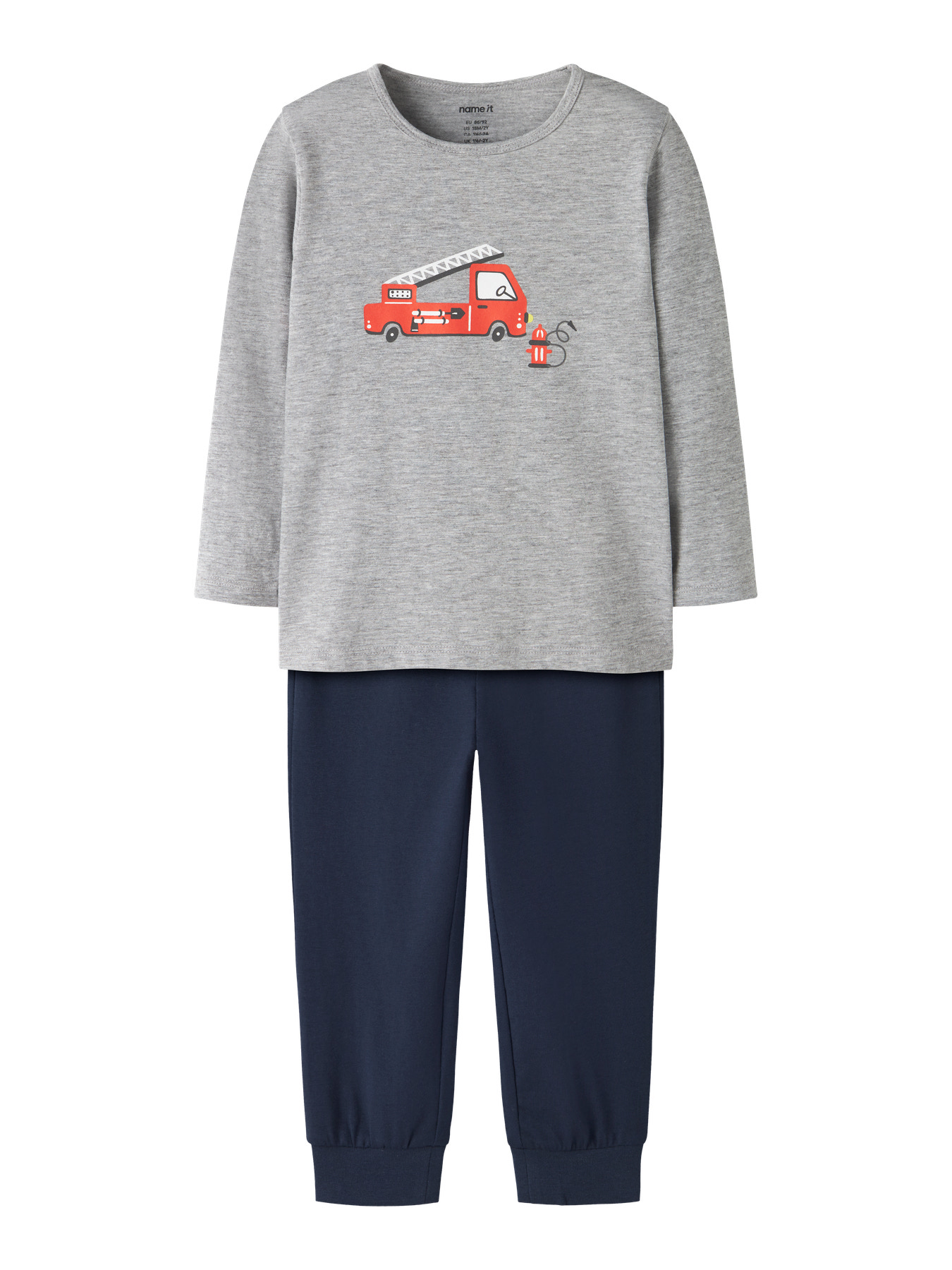 NAME IT Natsæt Grey Firetruck