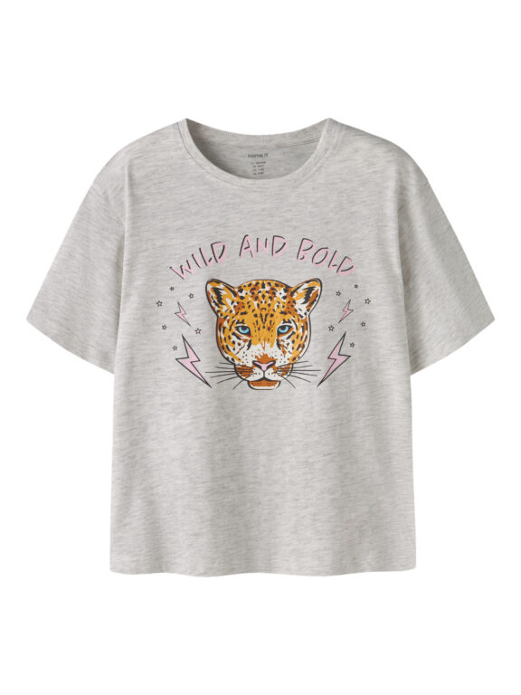 NAME IT T-shirt Benna Light Grey Melange