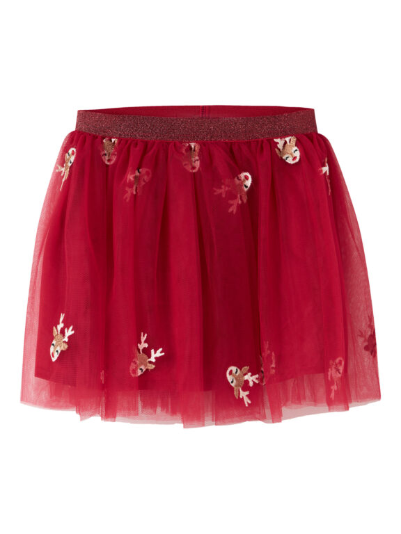 NAME IT Tyl Nederdele Veross Jester Red Reindeer NAME IT Tyl Nederdele Veross Jester Red Reindeer
