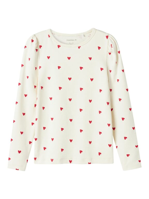 Name It Heart Top - Cloud Dancer - 92 cm