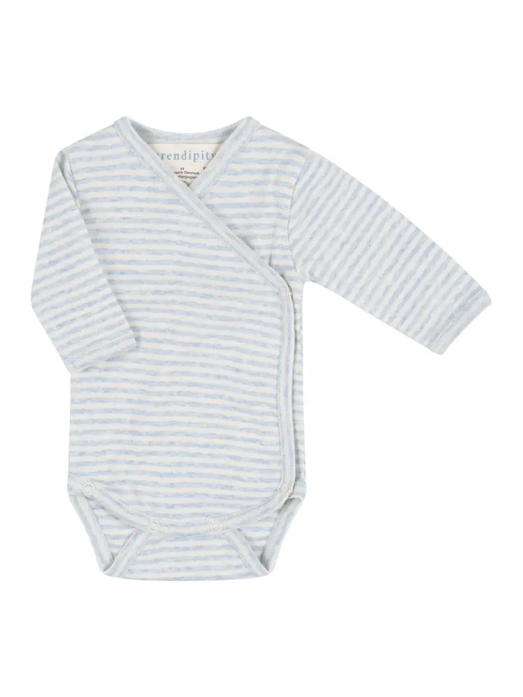 Nyfødt Slå-om Body - Lyseblå - 44CM Nyfødt Slå-om Body - Lyseblå - 44CM