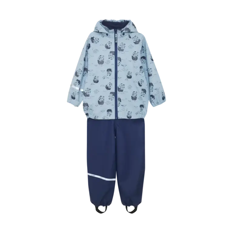 Regnsæt m. Print - Blue Fog - 120