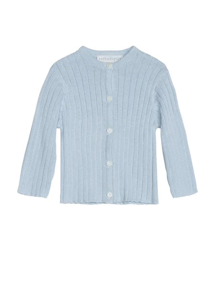 Rib Cardigan - Lyseblå - 80