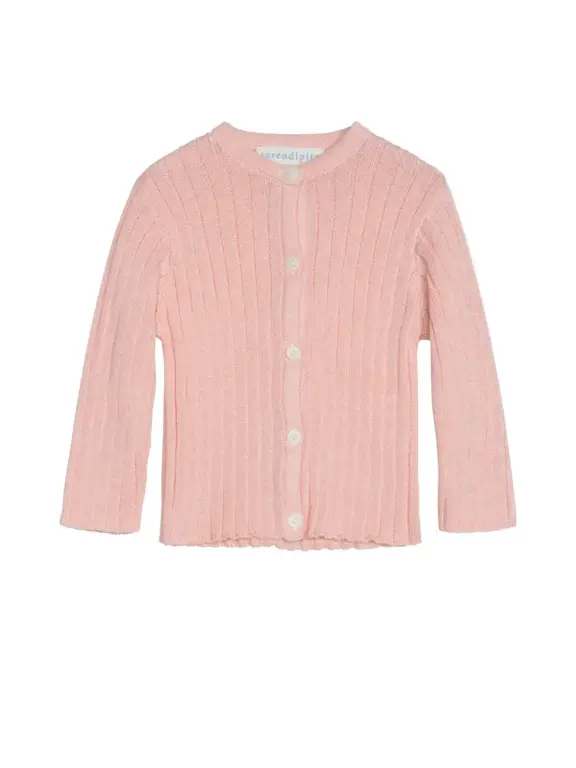 Rib Cardigan - Rosa - 74