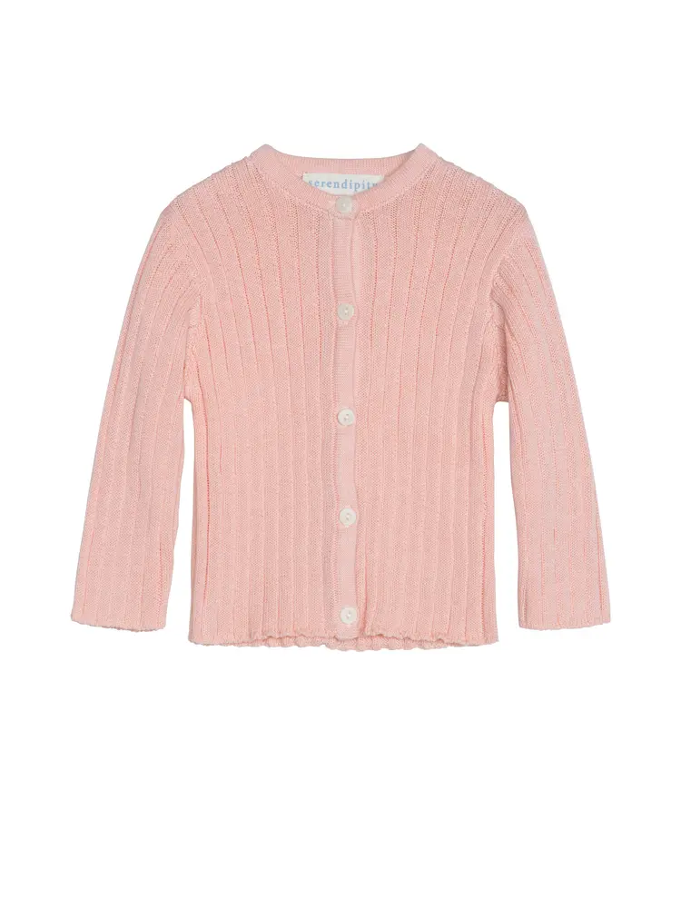 Rib Cardigan - Rosa - 74