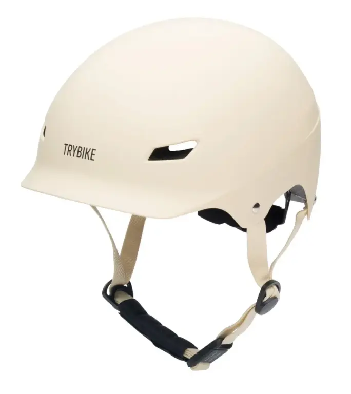 Trybike Cykelhjelm Med Retrolook - Cremefarvet S/M