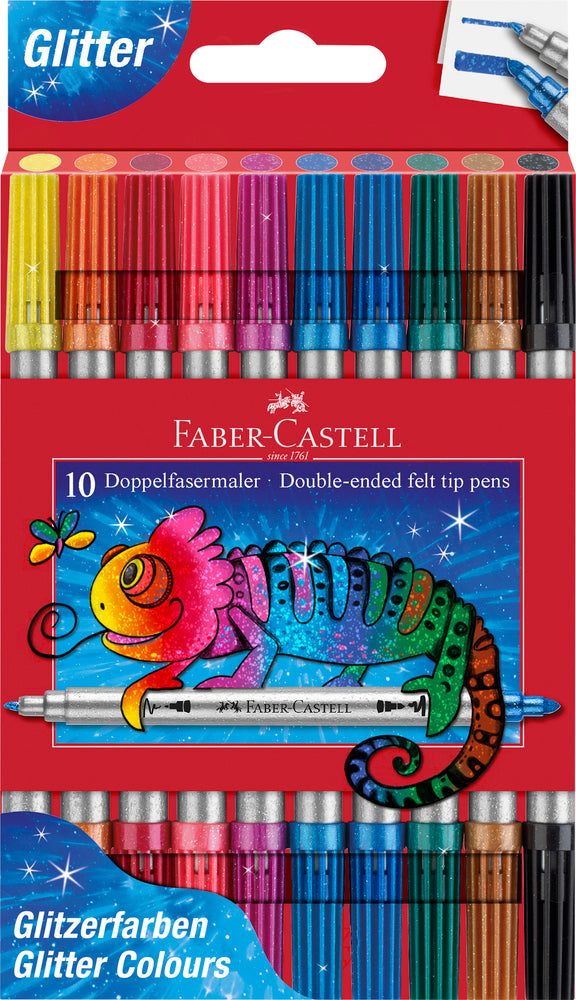 Tusser Faber Castell Dobbelt Tyk/Tynd Glitter 10 Ass