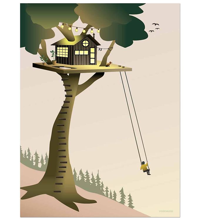 Vissevasse Plakat - 30x40 - Tree House Vissevasse Plakat - 30x40 - Tree House