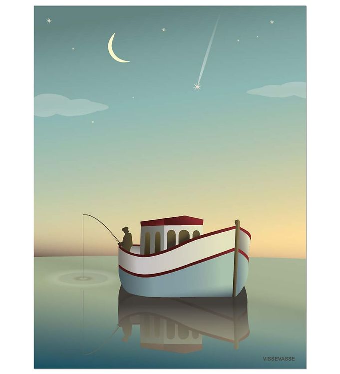 Vissevasse Plakat - 50x70 - Fiskeren Vissevasse Plakat - 50x70 - Fiskeren
