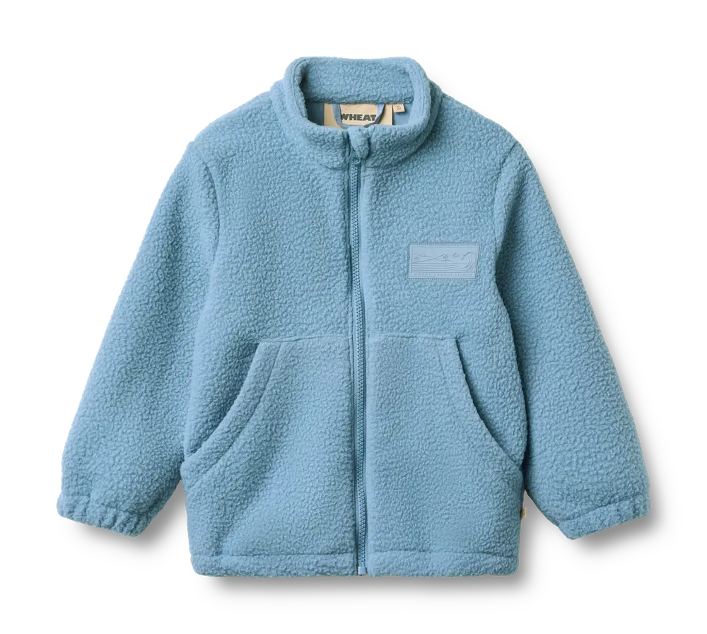 Wheat Helge Fleece Jakke - Faded Denim - 104
