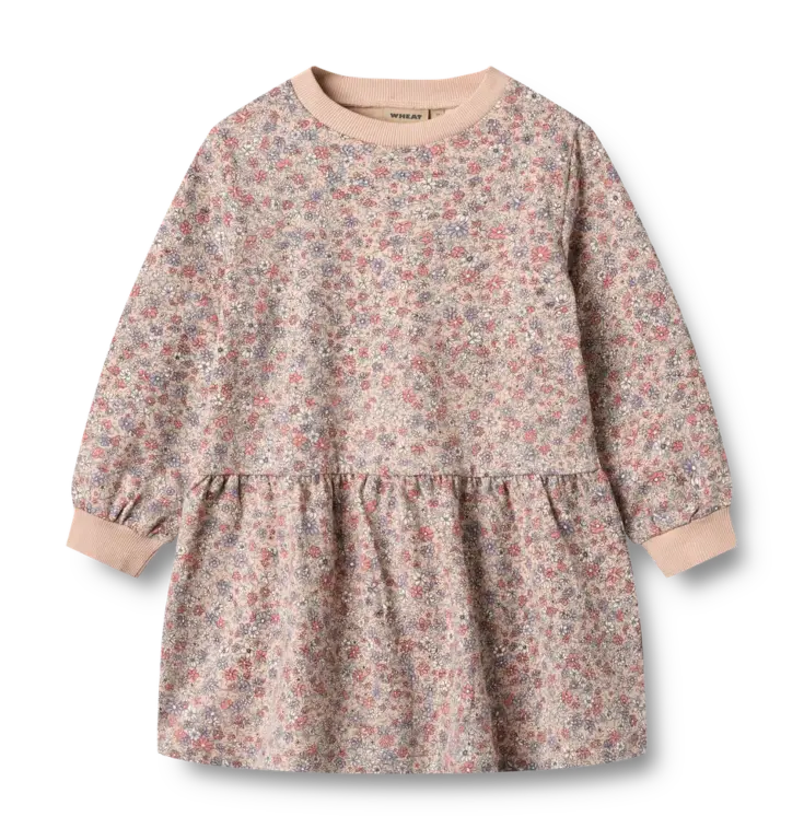 Zenia Sweat Kjole - Rose dust flowers - 4 ÅR