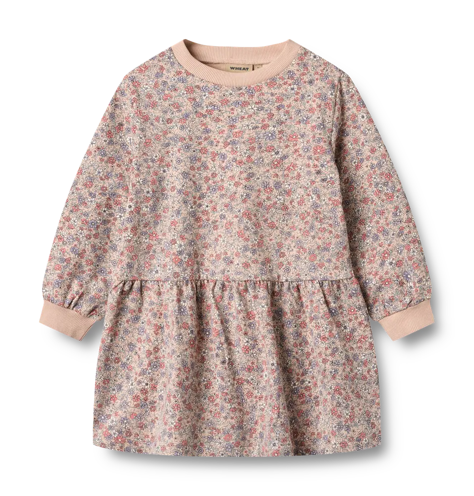 Zenia Sweat Kjole - Rose dust flowers - 4 ÅR