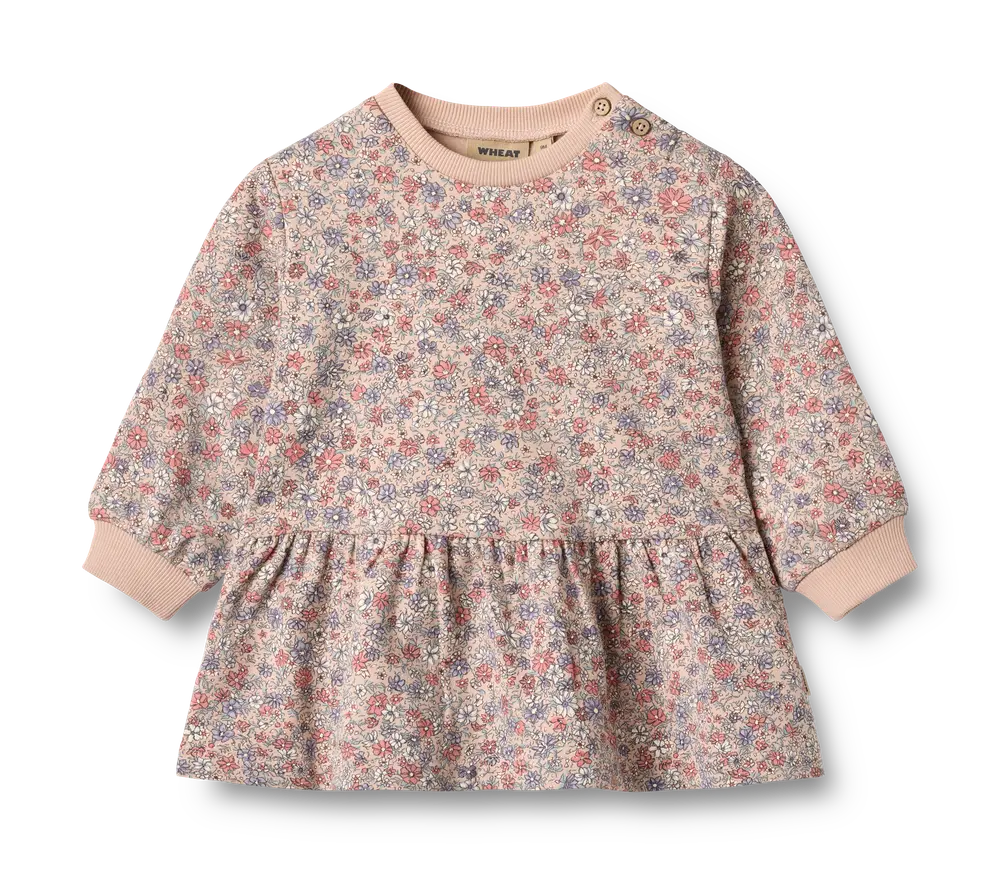 Zenia Sweatkjole - Rose dust flowers - 2 ÅR Zenia Sweatkjole - Rose dust flowers - 2 ÅR