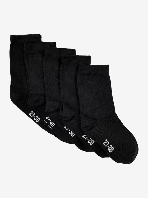 Ankel Sokker -Solid (5-pack) - Black - 19/22