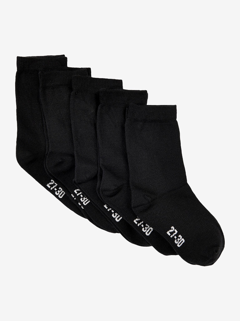 Ankel Sokker -Solid (5-pack) - Black - 19/22