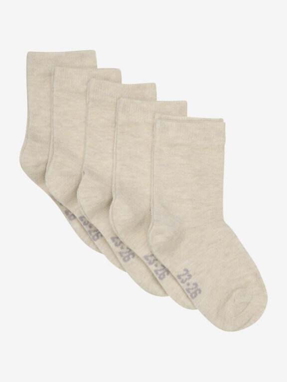 Ankel Sokker -Solid (5-pack) - Sand Melange - 19/22