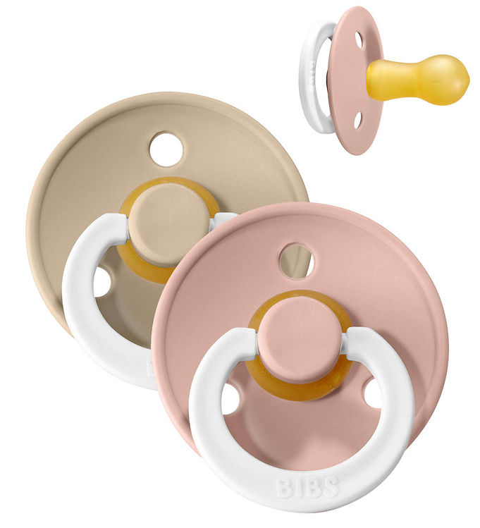 BIBS Colour Natsutter - Str. 1 - 2-pak - Rund - Blush/Vanilla BIBS Colour Natsutter - Str. 1 - 2-pak - Rund - Blush/Vanilla