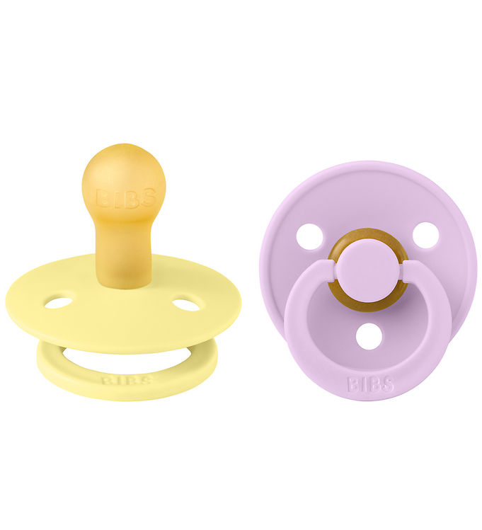 BIBS Colour Sutter - 2-pak - Str. 1 - Rund - Sunshine/Violet Sky BIBS Colour Sutter - 2-pak - Str. 1 - Rund - Sunshine/Violet Sky