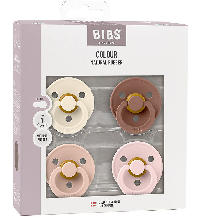 BIBS Colour Sutter - Str. 1 - 4-pak - Rund - Blush Mix BIBS Colour Sutter - Str. 1 - 4-pak - Rund - Blush Mix