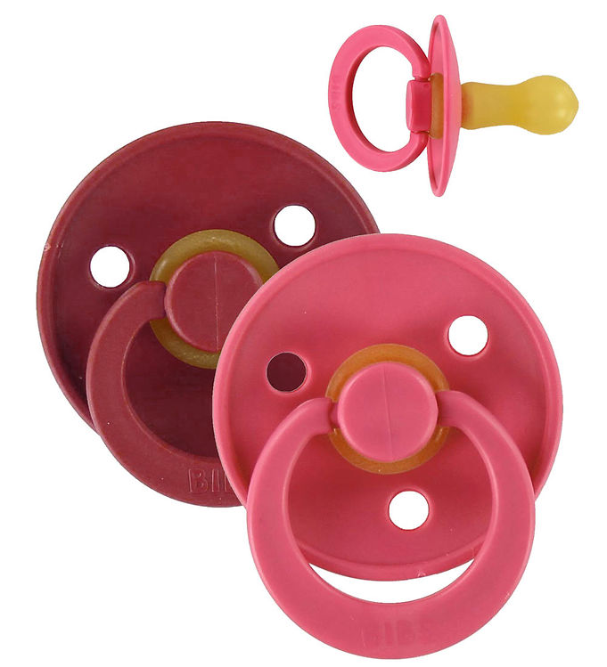 BIBS Colour Sutter - Str. 2 - 2-pak - Rund - Coral/Ruby BIBS Colour Sutter - Str. 2 - 2-pak - Rund - Coral/Ruby