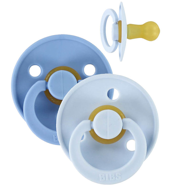 BIBS Colour Sutter - Str. 2 - 2-pak - Rund - Sky Blue/Baby Blue BIBS Colour Sutter - Str. 2 - 2-pak - Rund - Sky Blue/Baby Blue