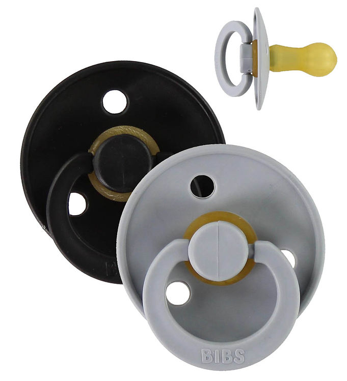 BIBS Colour Sutter - Str. 3 - 2-pak - Rund - Cloud/Black BIBS Colour Sutter - Str. 3 - 2-pak - Rund - Cloud/Black