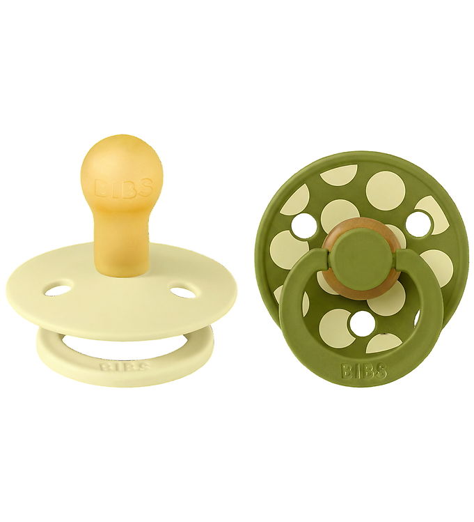 BIBS Studio Colour Sutter - Str. 1 - Rund - 2-pak - Luna/Wasabi BIBS Studio Colour Sutter - Str. 1 - Rund - 2-pak - Luna/Wasabi