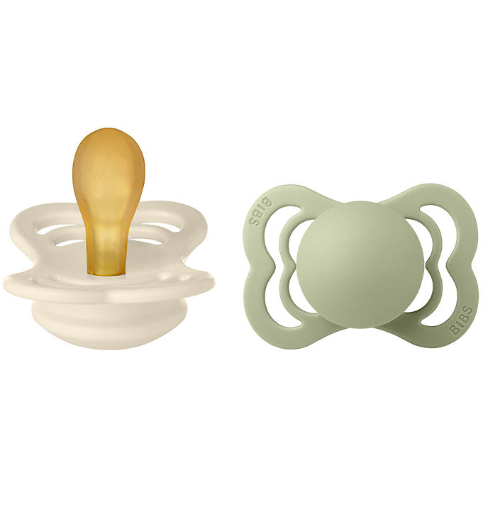 BIBS Supreme Sutter - Str. 1 - 2-pak - Symmetrisk - Ivory/Sage BIBS Supreme Sutter - Str. 1 - 2-pak - Symmetrisk - Ivory/Sage