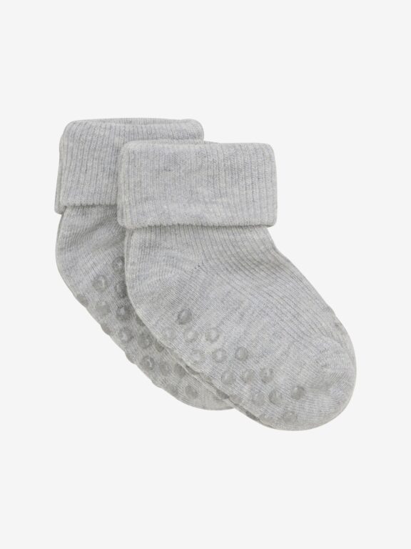 Baby Rib Sock m. Abs (2-pack) - Light Grey - 15/18