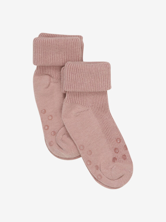 Baby Rib Sock m. Abs (2-pack) - Rose Cloud - 15/18