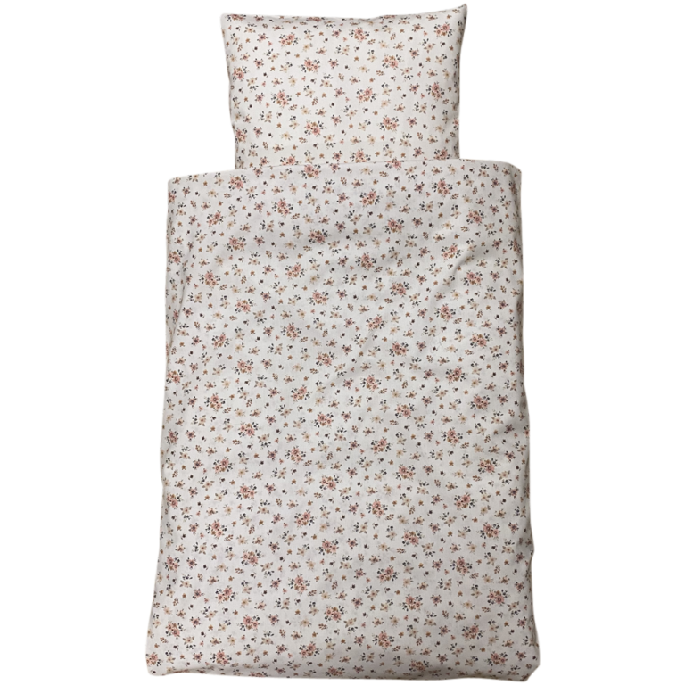 Baby Sengelinned, Dess. 1340 Hvid m/ Pastelfarvede Smukke Blomster