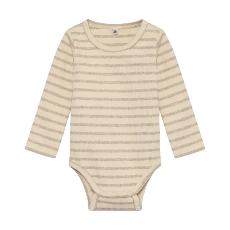 BeKids Langærmet Body - Silver Mink Melange - 50