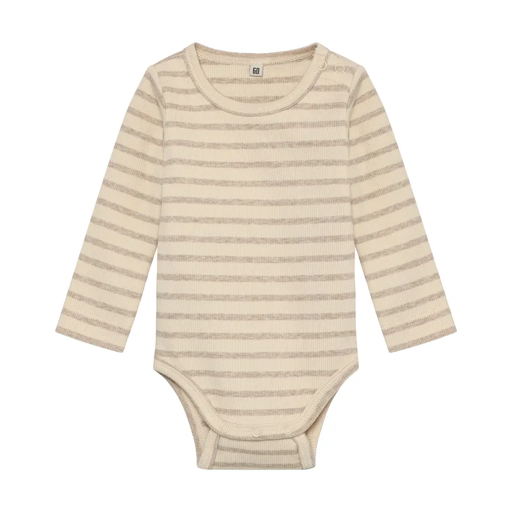 BeKids Langærmet Body - Silver Mink Melange - 50 BeKids Langærmet Body - Silver Mink Melange - 50
