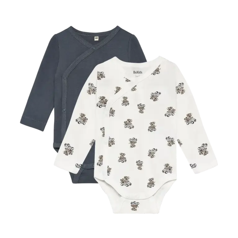 BeKids Langærmet Wrap Body 2-Pak - Turbulence - 50