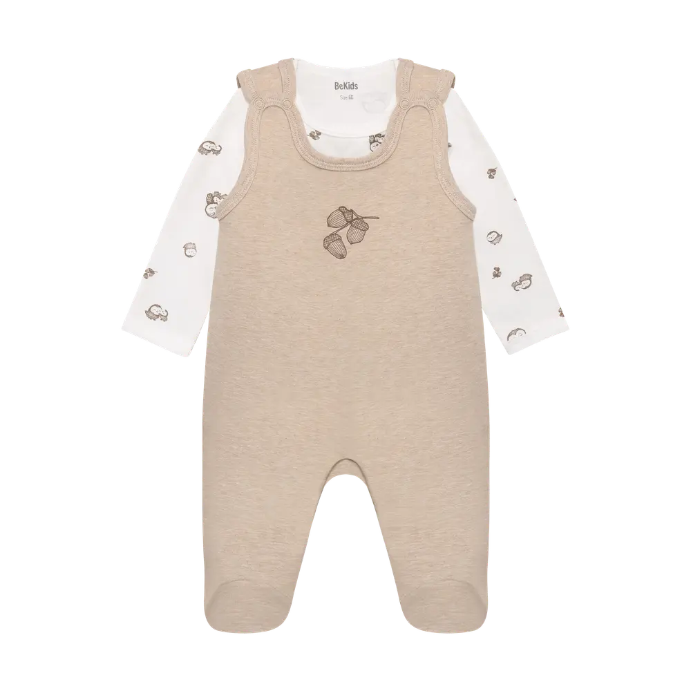 BeKids Romper og Body Sæt - Silver Mink - 50
