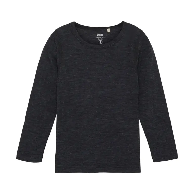 BeKids Uld Bluse Langærmet - Sky Captain - 90
