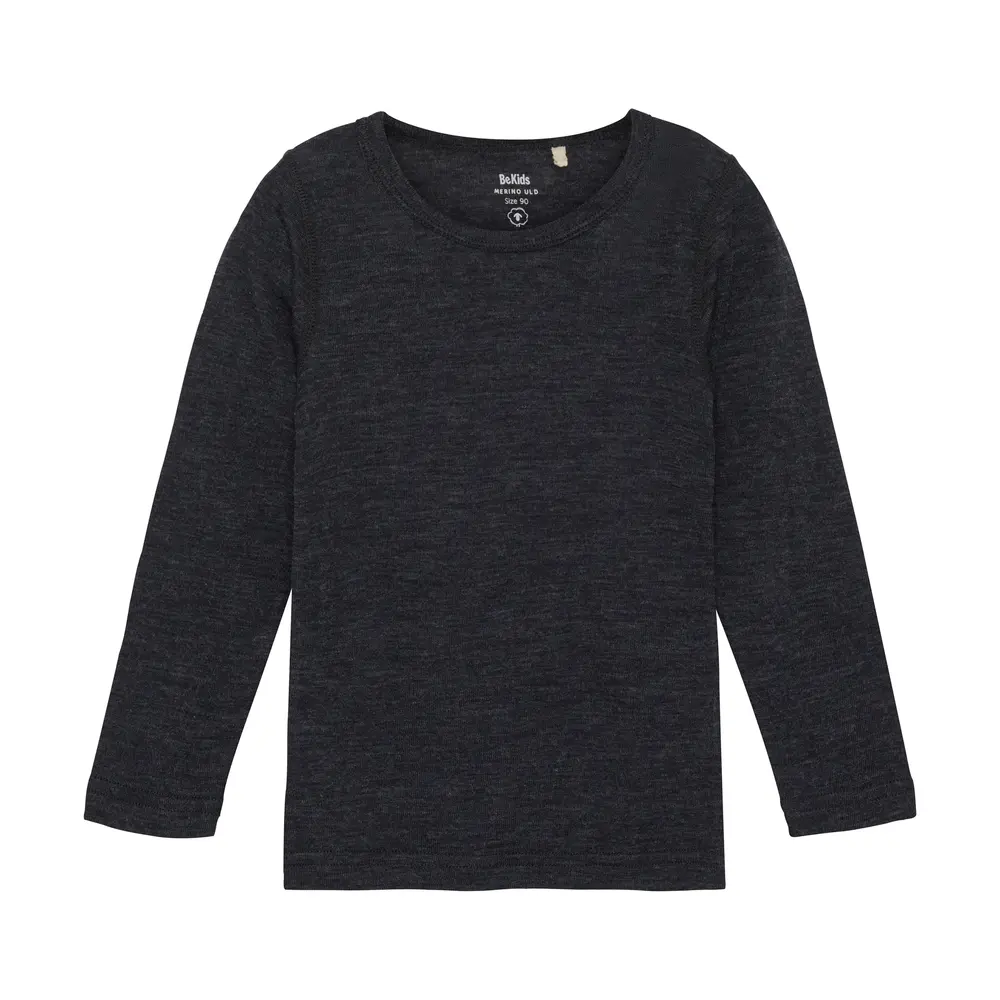 BeKids Uld Bluse Langærmet - Sky Captain - 90