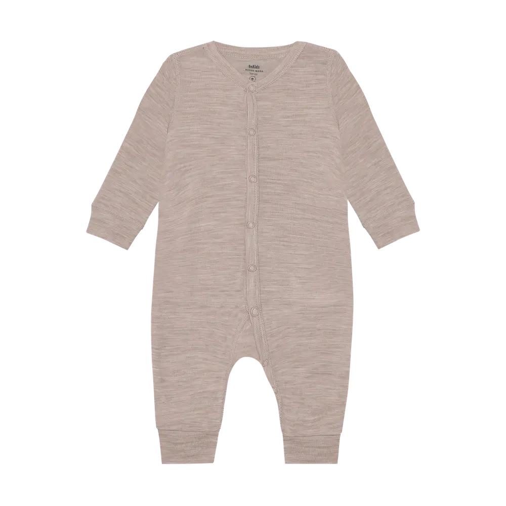 BeKids Uld jumpsuit - Mocha Meringue Melange - 60 BeKids Uld jumpsuit - Mocha Meringue Melange - 60
