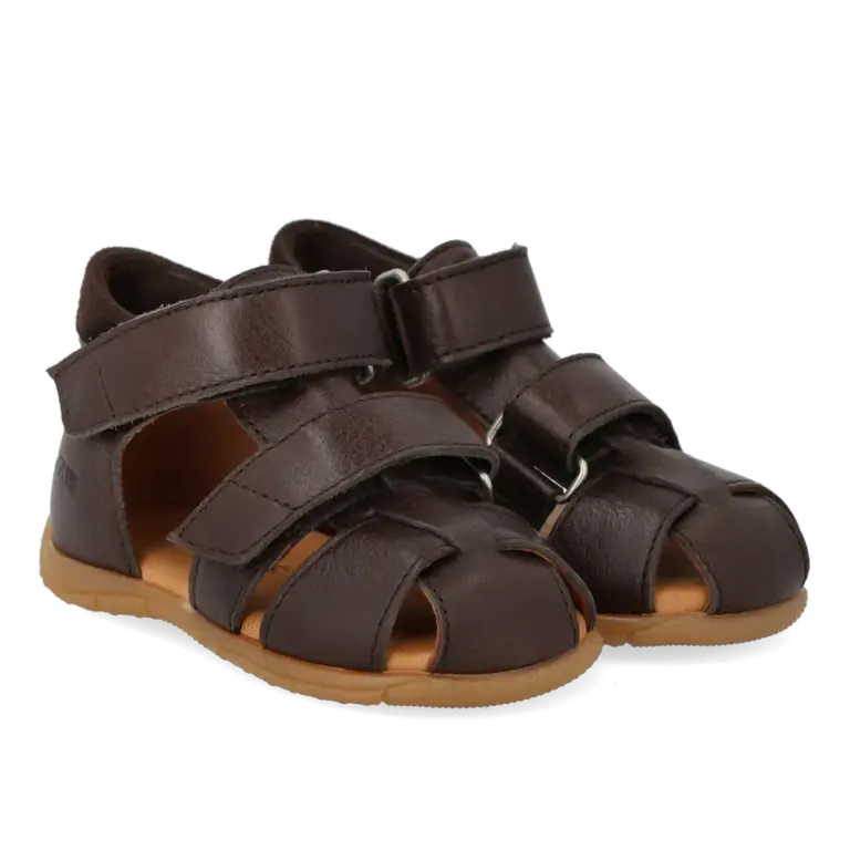 Begynder Sandal m. Velcro - Dark brown/Dark brown - 23
