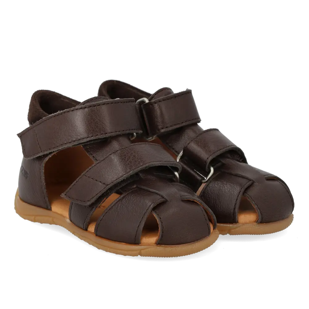 Begynder Sandal m. Velcro - Dark brown/Dark brown - 23