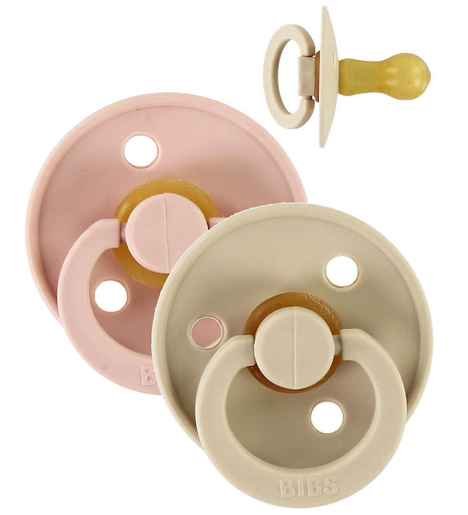 Bibs Colour Sutter - Str. 1 - 2-pak - Rund - Vanilla/Blush Bibs Colour Sutter - Str. 1 - 2-pak - Rund - Vanilla/Blush