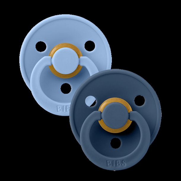 Bibs sutter - Colour str. 2 - rund - 2-pak - Sky Blue/Steel Blue