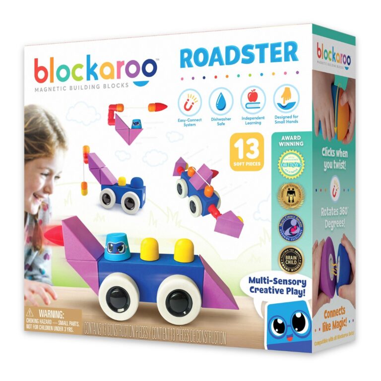 Blockaroo | Magnetklodser af skum - Roadster, 13 stk
